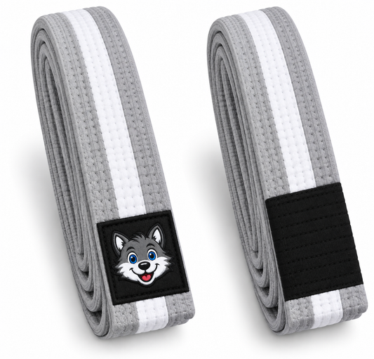 Grey and white belt